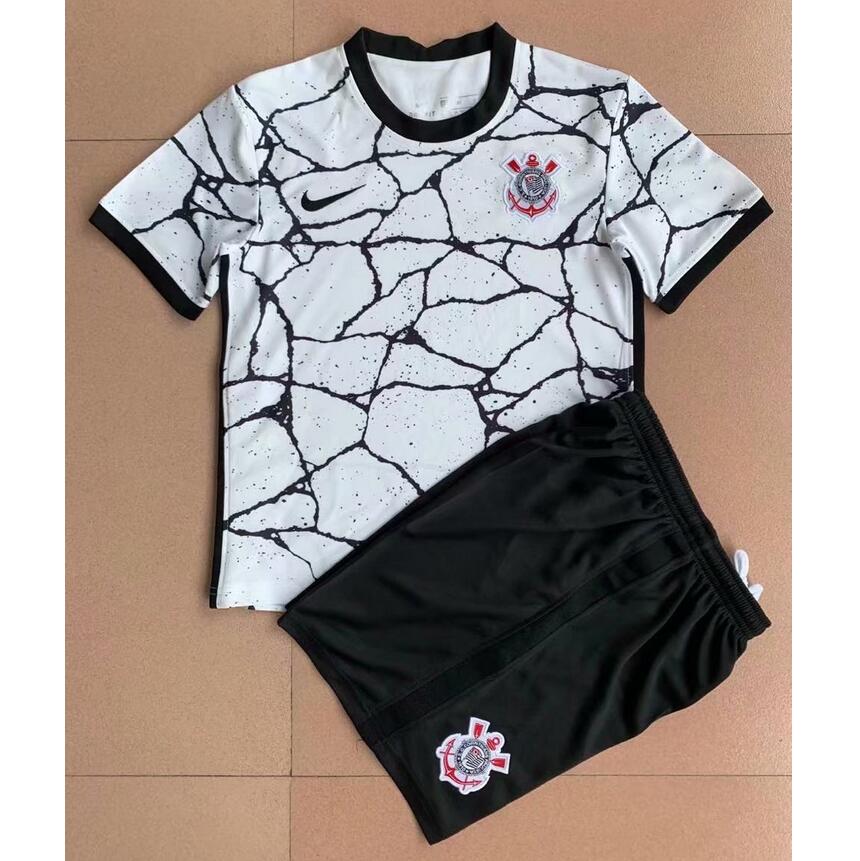 Kids SC Corinthians 2021/22 Home Soccer Kits Shirt With Shorts